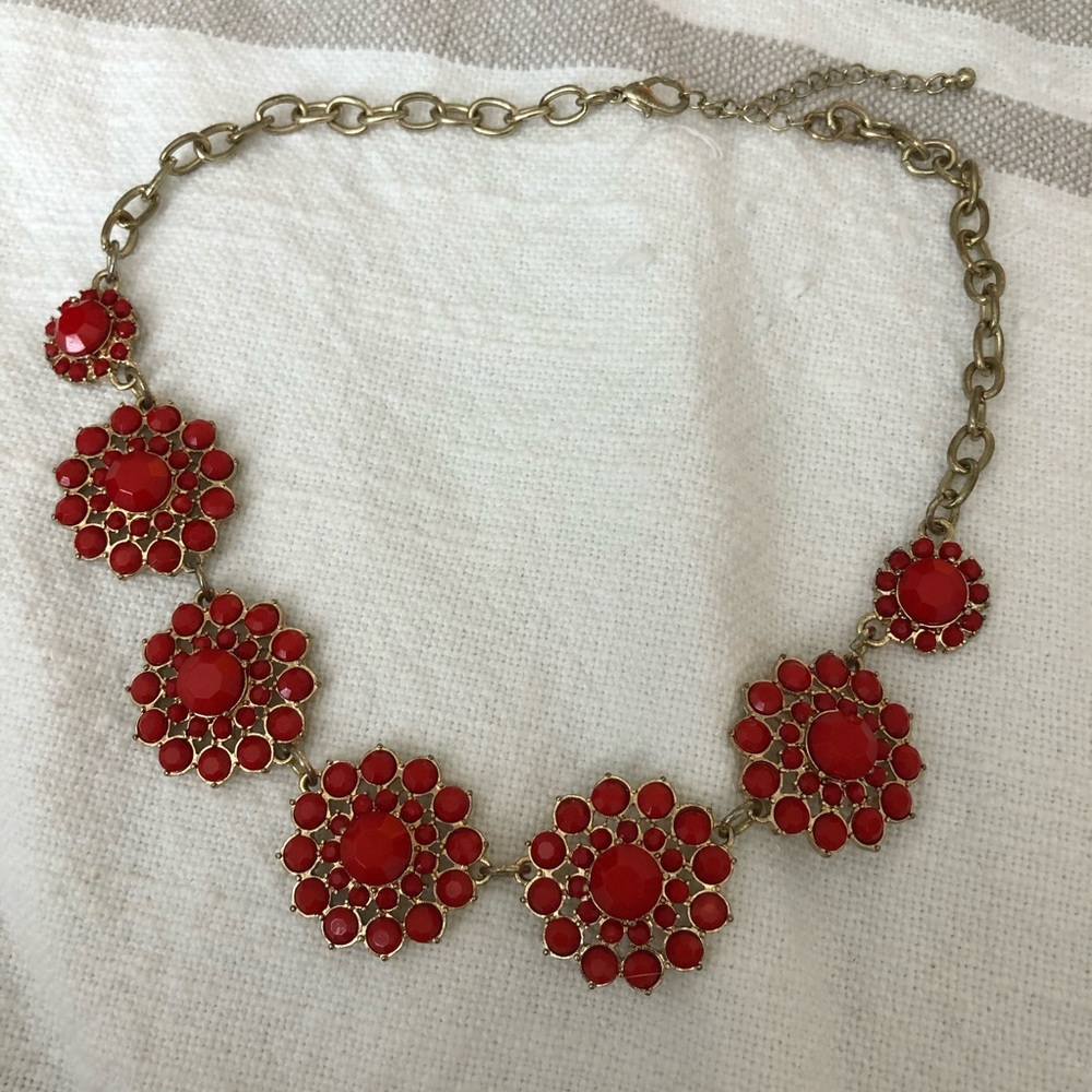 Orange/red statement necklace